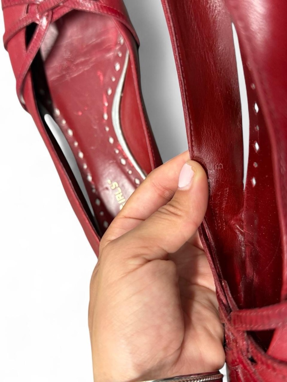 BCBGirls Burgundy Leather Knot-Detail Ballet Flats - Picture 4 of 7